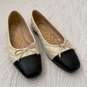 Sam Edelman Two-Tone Flats in Cream and Black